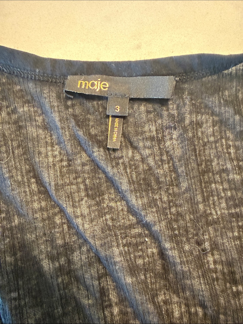 Maje Women's black almost sheer Textured Tank Top
